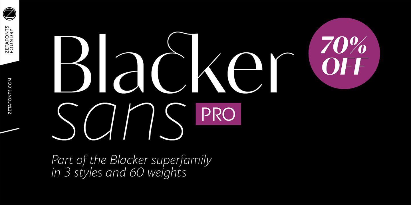 Blacker Sans Display Extra bold Italic Font preview
